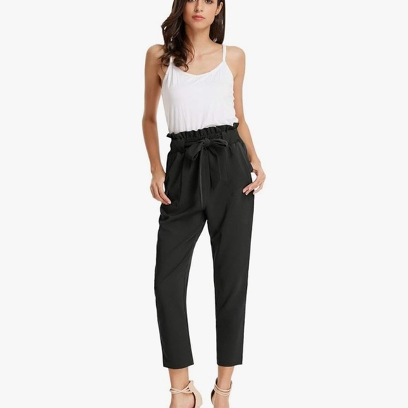 VERO MODA | Black Paper Bag Trousers - Picture 10 of 10